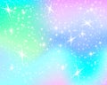 Unicorn rainbow background. Mermaid pattern in princess colors. Fantasy colorful backdrop with rainbow mesh Royalty Free Stock Photo