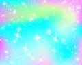 Unicorn rainbow background. Mermaid pattern in princess colors. Fantasy colorful backdrop with rainbow mesh Royalty Free Stock Photo