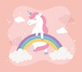 Unicorn rainbow cloud magical fantasy dream cute cartoon