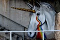 Unicorn with Rainbow Tears mural Bisbee, Arizona