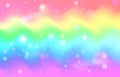 Unicorn rainbow wave background. Mermaid galaxy pattern