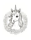 Unicorn and Roses Coloring Sheet for Valentine's Day