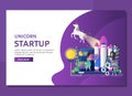 Unicorn start up business concept