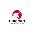 Unicorn start up logo design template