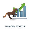 Unicorn Startup icon. 3d illustration from fintech industry collection. Creative Unicorn Startup 3d icon for web design