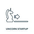 Unicorn Startup line icon. Monochrome simple Unicorn Startup outline icon for templates, web design and infographics