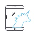 unicorn startup line icon, outline symbol, vector illustration, concept sign