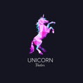 Unicorn symbol in Low Poly style . Vector geometric polygonal logo