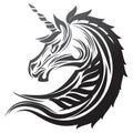 unicorn tattoo. Vector illustration decorative design