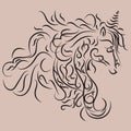 unicorn tattoo. Vector illustration decorative design