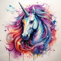 Unicorn. Unicorn watercolor illustration Magical Unicorn . Unicorn T-Shirt print Royalty Free Stock Photo