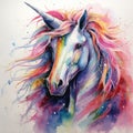 Unicorn. Unicorn watercolor illustration Magical Unicorn . Unicorn T-Shirt print Royalty Free Stock Photo