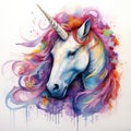 Unicorn. Unicorn watercolor illustration Magical Unicorn . Unicorn T-Shirt print Royalty Free Stock Photo