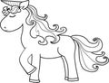 Unicorn vector drawing on white. Magic cartoon funny animal. Design for cards, posters, stickers