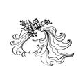 Unicorn vector drawing on white. Magic cartoon funny animal. Design for cards, posters, stickers