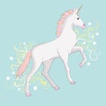 Unicorn vector icon isolated on white. Head portrait horse sticker, patch badge. Cute magic cartoon fantasy cute animal