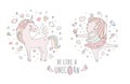 Unicorn vector sweet cute illustration. Magic fantasy design. Cartoon rainbow animal isolated horse. Fairytale unicorn Royalty Free Stock Photo