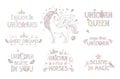 Unicorn vector sweet cute illustration. Magic fantasy design. Cartoon rainbow animal isolated horse. Fairytale unicorn Royalty Free Stock Photo