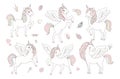 Unicorn vector sweet cute illustration. Magic fantasy design. Cartoon rainbow animal isolated horse. Fairytale unicorn Royalty Free Stock Photo