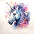 Unicorn. Unicorn watercolor illustration Magical Unicorn . Unicorn T-Shirt print Royalty Free Stock Photo