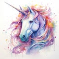 Unicorn. Unicorn watercolor illustration Magical Unicorn . Unicorn T-Shirt print Royalty Free Stock Photo