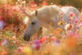 Unicorn among wildflowers