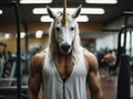 Unicorn Workout Session. AI generated Royalty Free Stock Photo