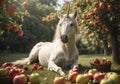 quadriptych: unicorn in Summer (AI-generated) - a series Royalty Free Stock Photo