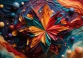 Colourful background of a paper-art star-system and galaxy Royalty Free Stock Photo