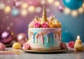 Whimsical Delight: Colorful Unicorn Cake Extravaganza
