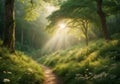 Lush Forest Path: Wanderlust Adventure Royalty Free Stock Photo