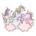 Unicorns on clouds