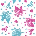 Unicorns love seamless pattern