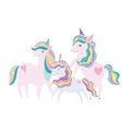 Unicorns stars and rainbow dream magic decoration cartoon