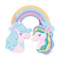 Unicorns stars and rainbow dream magic decoration cartoon
