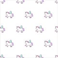 Unicorns . Vector illustration. Seamless pattern. Rainbow unicorns on colorful background. Cute wallpaper. Royalty Free Stock Photo