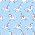 Unicorns . Vector illustration. Seamless pattern. Rainbow unicorns on colorful background. Cute wallpaper. Royalty Free Stock Photo