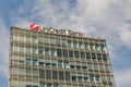 Unicredit bank logo on office building in Bratislava, Slovakia.