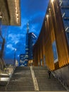 Unicredit Tower and Pavilion Unicredit, Piazza Gae Aulenti, Milan, Italy. 03/30/2018 Royalty Free Stock Photo