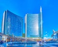 Unicredit Tower with spire is the most significant skyscraper of Piazza Gae Aulenti, Milan, Italy Royalty Free Stock Photo