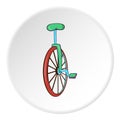 Unicycle icon, cartoon style Royalty Free Stock Photo