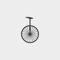 Unicycle icon in a flat design in black color. Vector illustration eps10