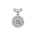 unicycle icon vector from carnival concept. Thin line illustration of unicycle editable stroke. unicycle linear sign for use on