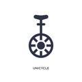unicycle icon on white background. Simple element illustration from magic concept