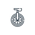 unicycle vector icon isolated on white background. Outline, thin line unicycle icon for website design and mobile, app development