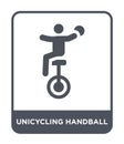 unicycling handball icon in trendy design style. unicycling handball icon isolated on white background. unicycling handball vector