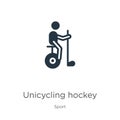 Unicycling hockey icon vector. Trendy flat unicycling hockey icon from sport collection isolated on white background. Vector