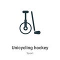 Unicycling hockey vector icon on white background. Flat vector unicycling hockey icon symbol sign from modern sport collection for