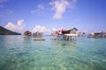 Unidentified Bajau Laut kids on a boat in Maiga Island on November 19, 2015. Royalty Free Stock Photo