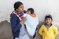 Unidentified bolivian family in the street of Sucre, Bolivia